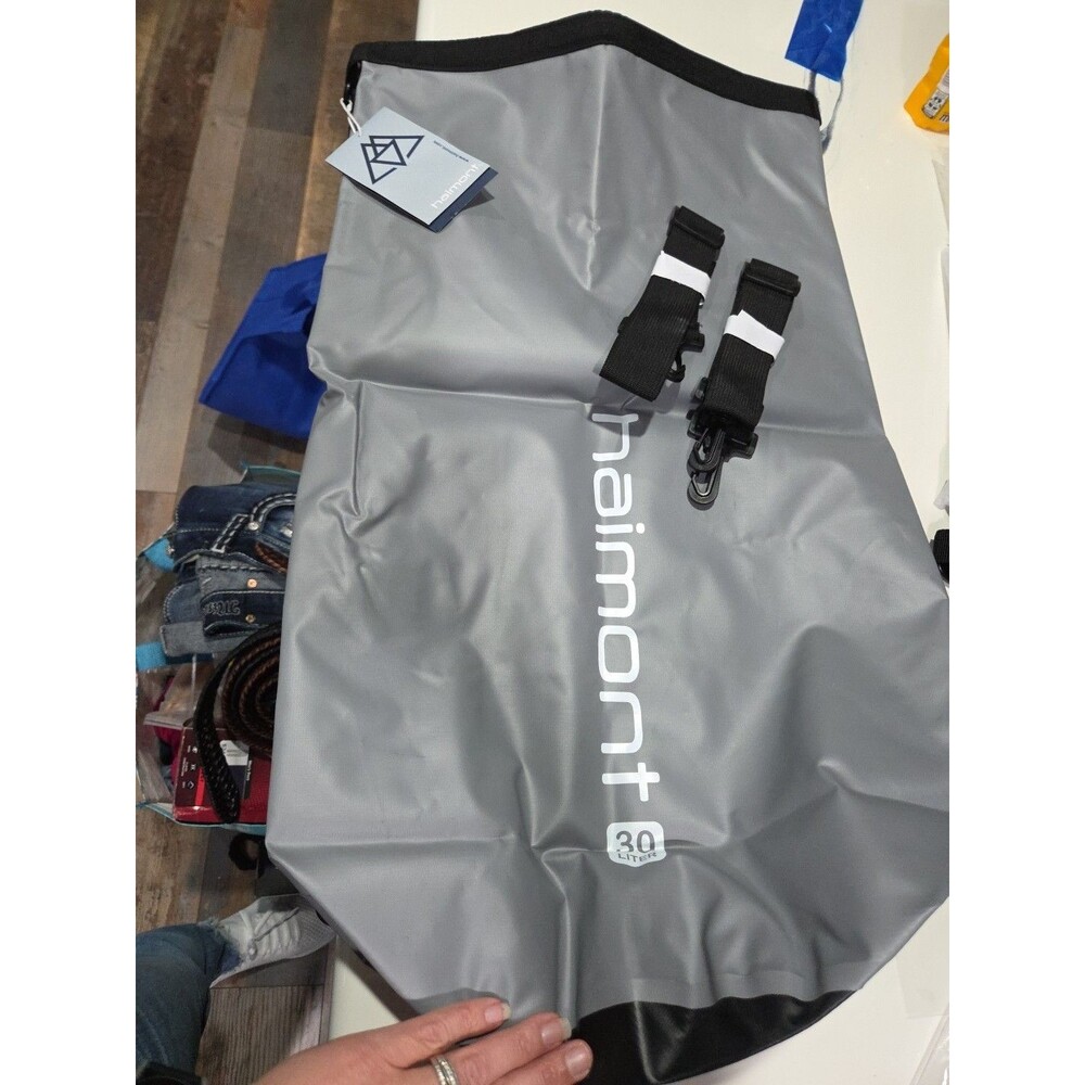 Haimont Dry Backpack Waterproof TPU Bag 30L Lightweight Roll Top Dry Bag Grey B8